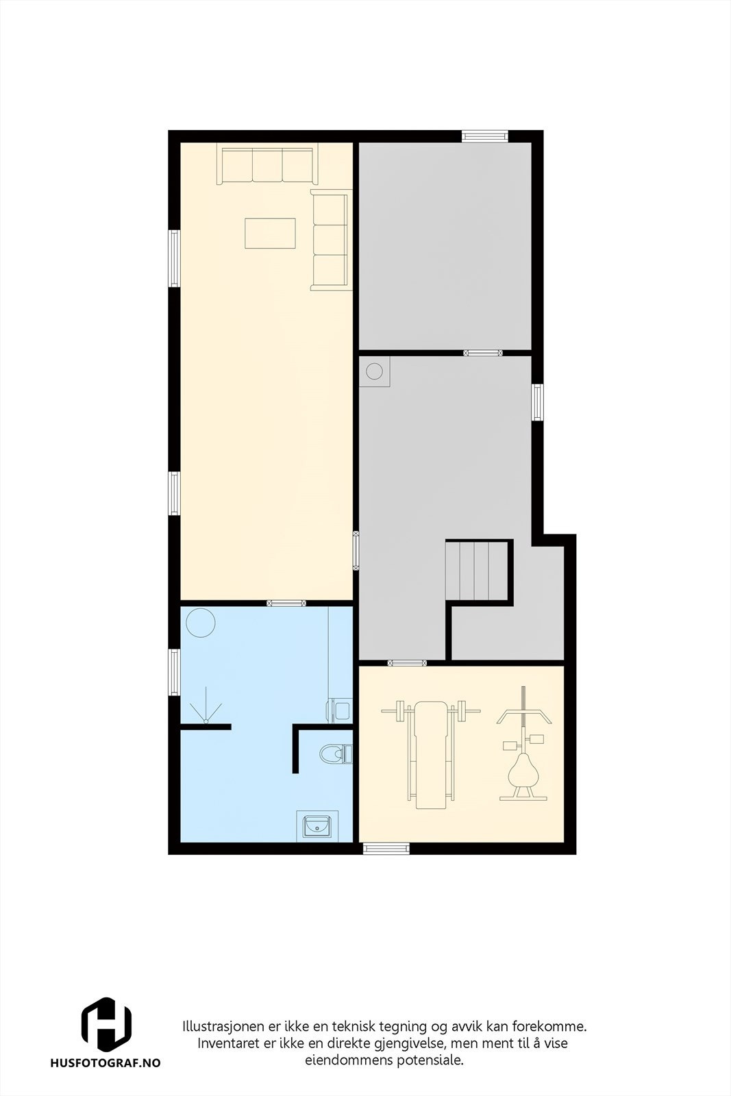 Plantegning kjeller. Galleribilde