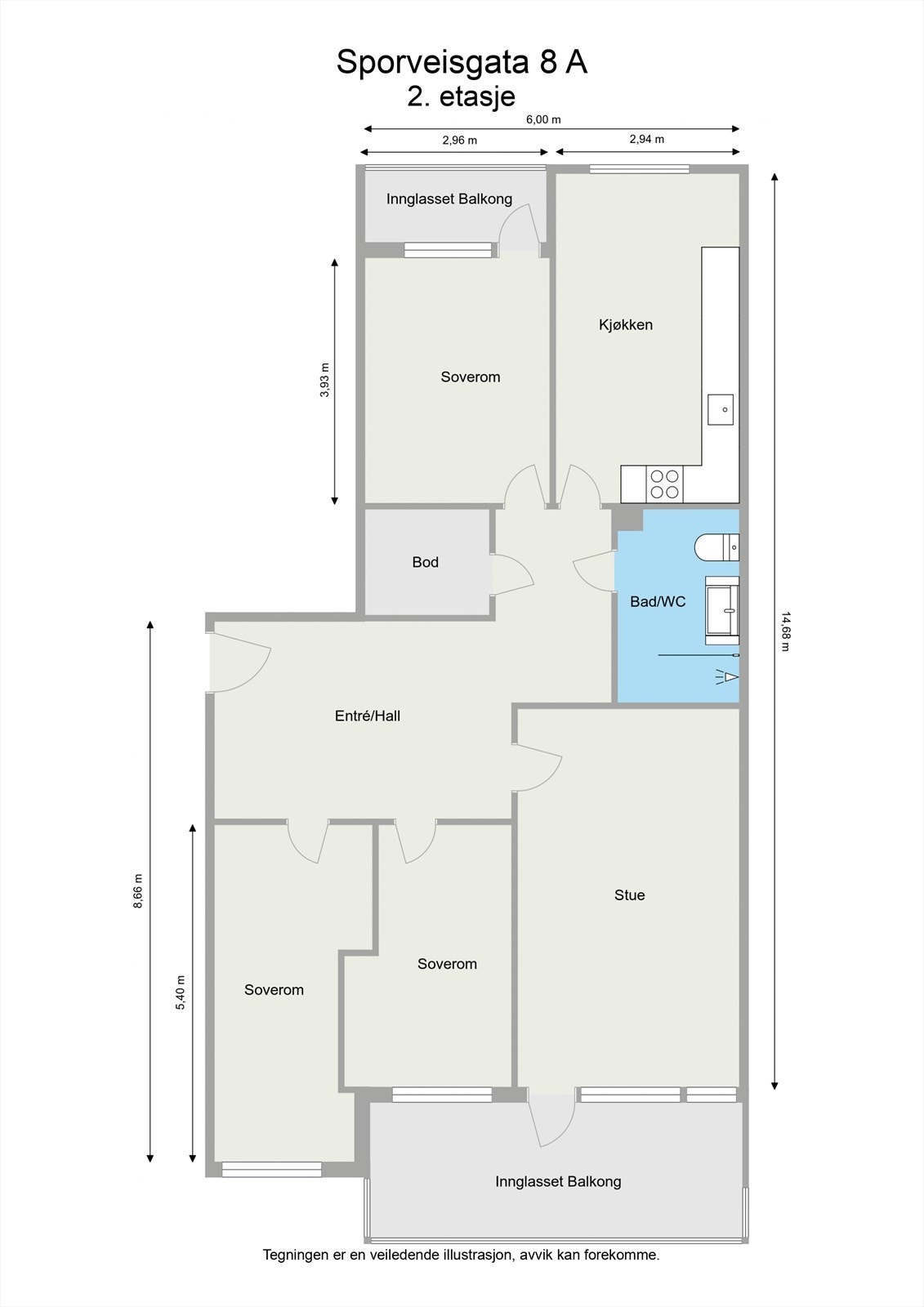 Felleskostnadene inkluderer TV og internett, trappevask, vaktmestertjenester, renter og avdrag mm. Galleribilde