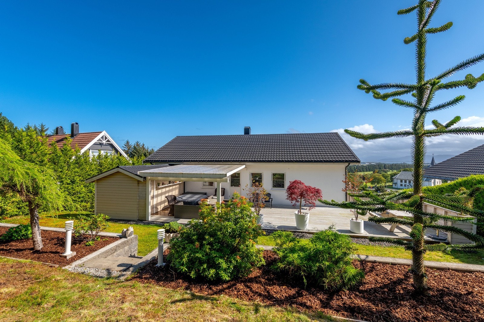 Flott uteområde i bakkant av boligen Galleribilde