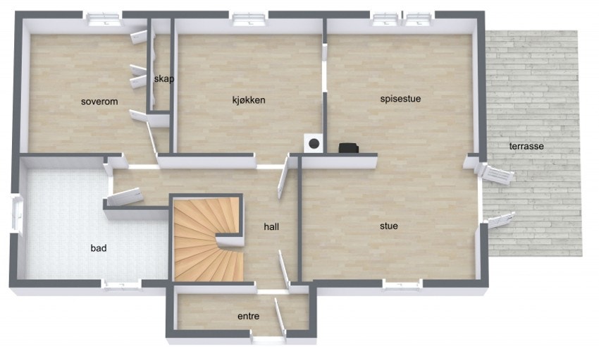 Plantegning 1.etg. Galleribilde