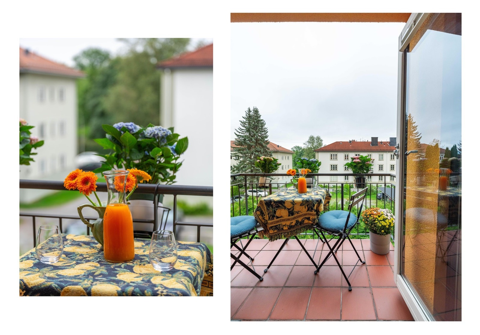 Balkongen er på 3 m² og det er god plass til en sittegruppe, beplantning og grill. Galleribilde