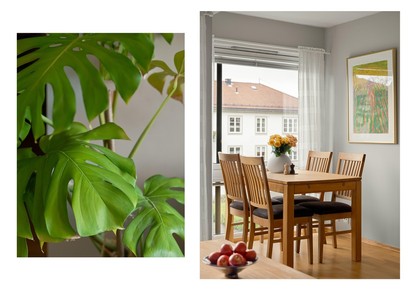 Spisebordet finner sin naturlige plass ved vinduet. Det er fine muligheter for langbord for større besøk. Galleribilde