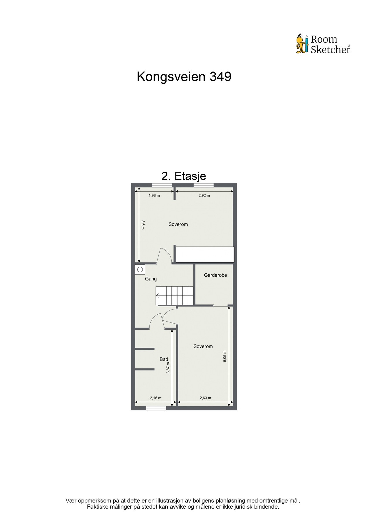 Plantegning andre etasje. Galleribilde