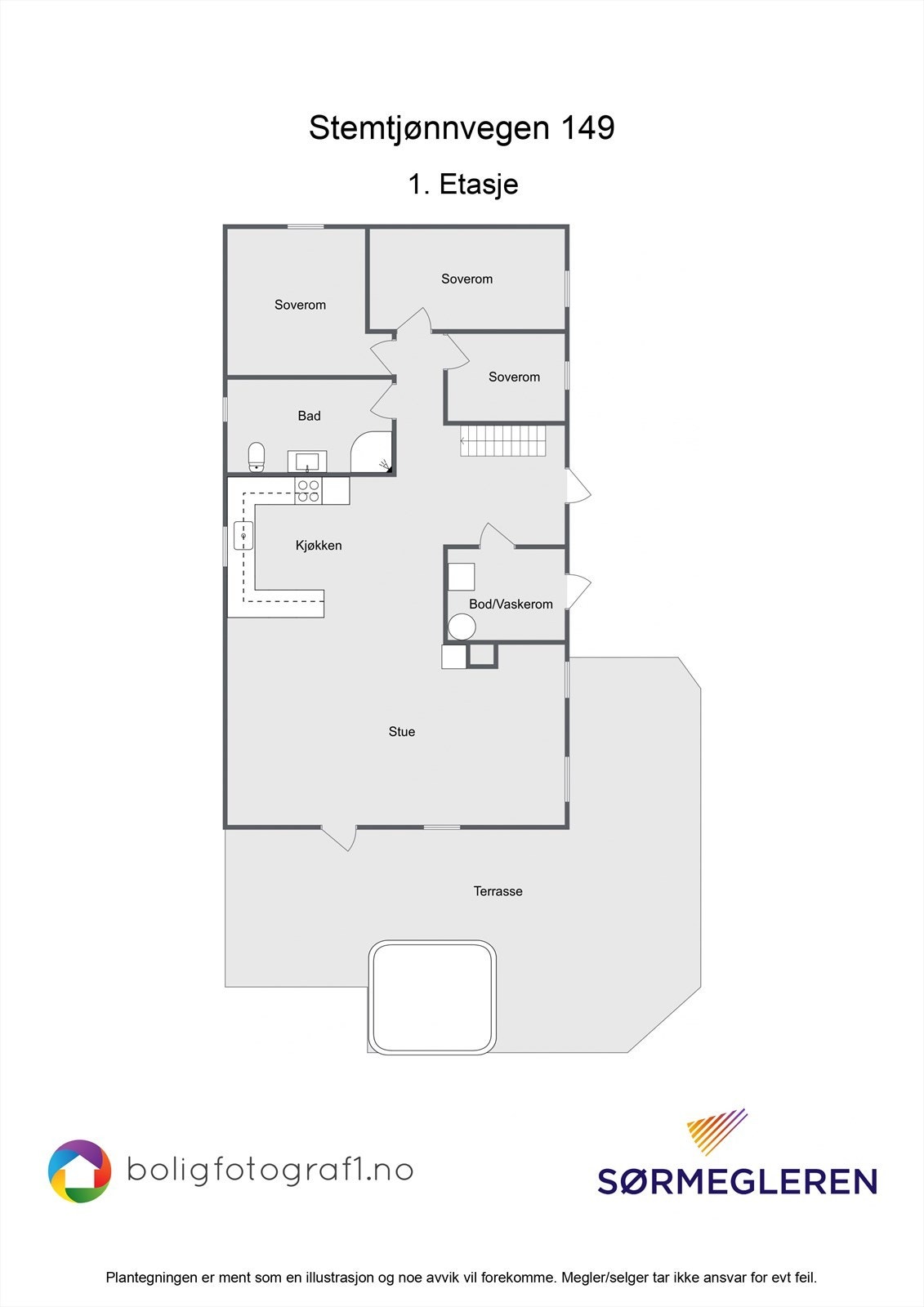Plantegning 1. etasje Galleribilde