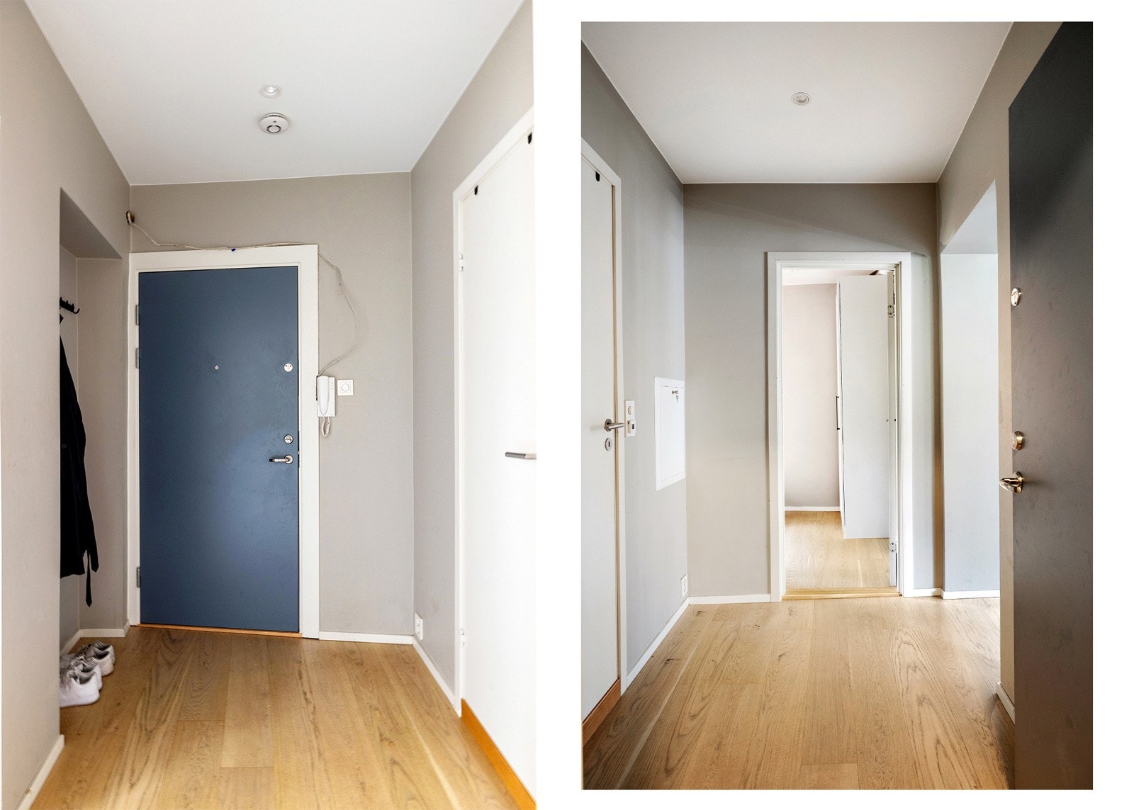 Fin og åpen entré med god plass til oppbevaring Galleribilde