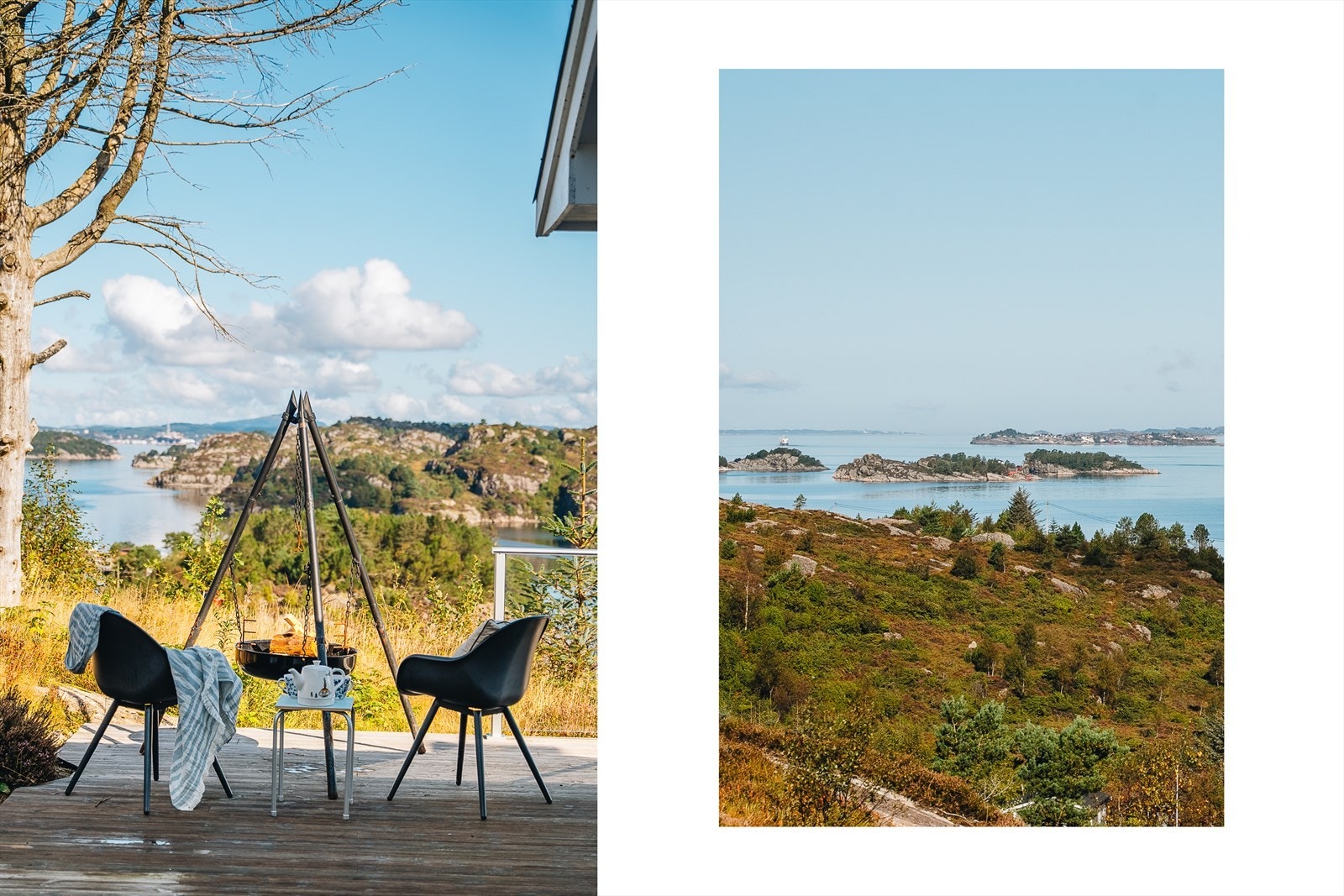 - Nyt nydelige sommerkvelder med vakre solnedganger og utsikt foran bålpannen - Galleribilde