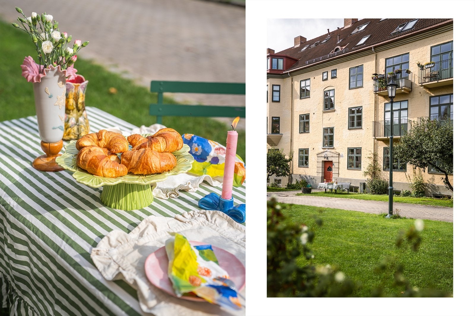 Bakgården er hjertet i gården og er et frodig sted for både ro og lek for store og små. Galleribilde