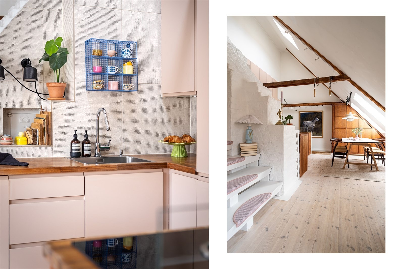 Her kombineres moderne materialvalg og plassbygde løsninger med originale detaljer som store vinduer, loftsdetaljer og imponerende takhøyde. Galleribilde