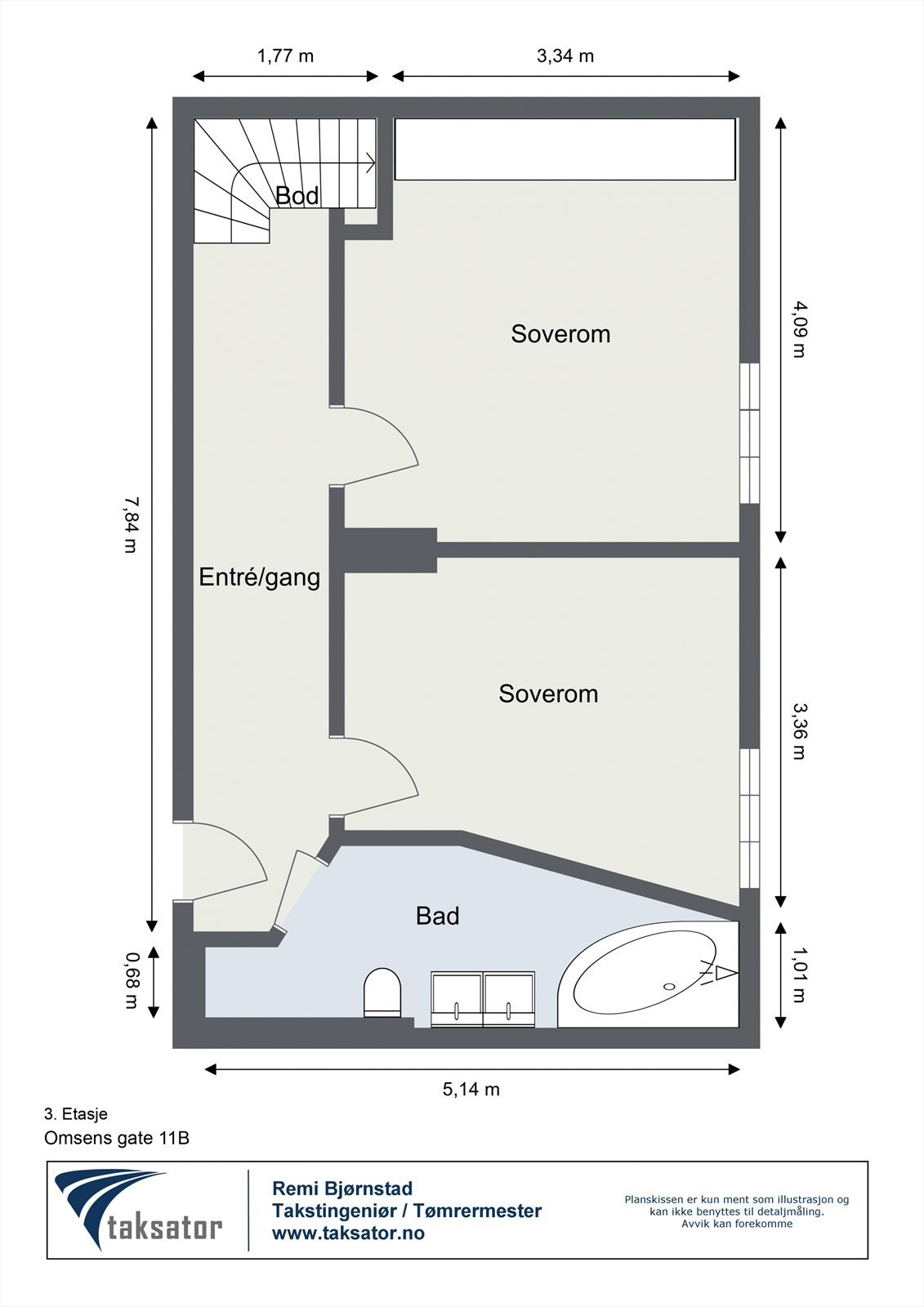 Omsens gate 11B - 3. Etasje - 2D Floor Plan.jpg Galleribilde