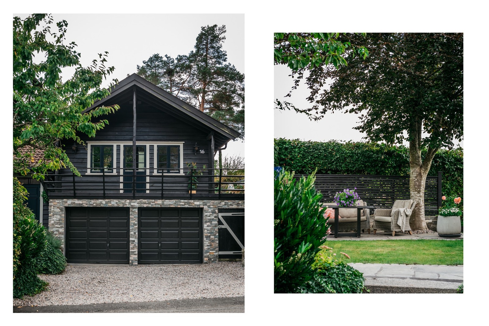 Dobbelt integrert garasje med flere gode parkeringsmuligheter, i enden av en blindvei. Galleribilde