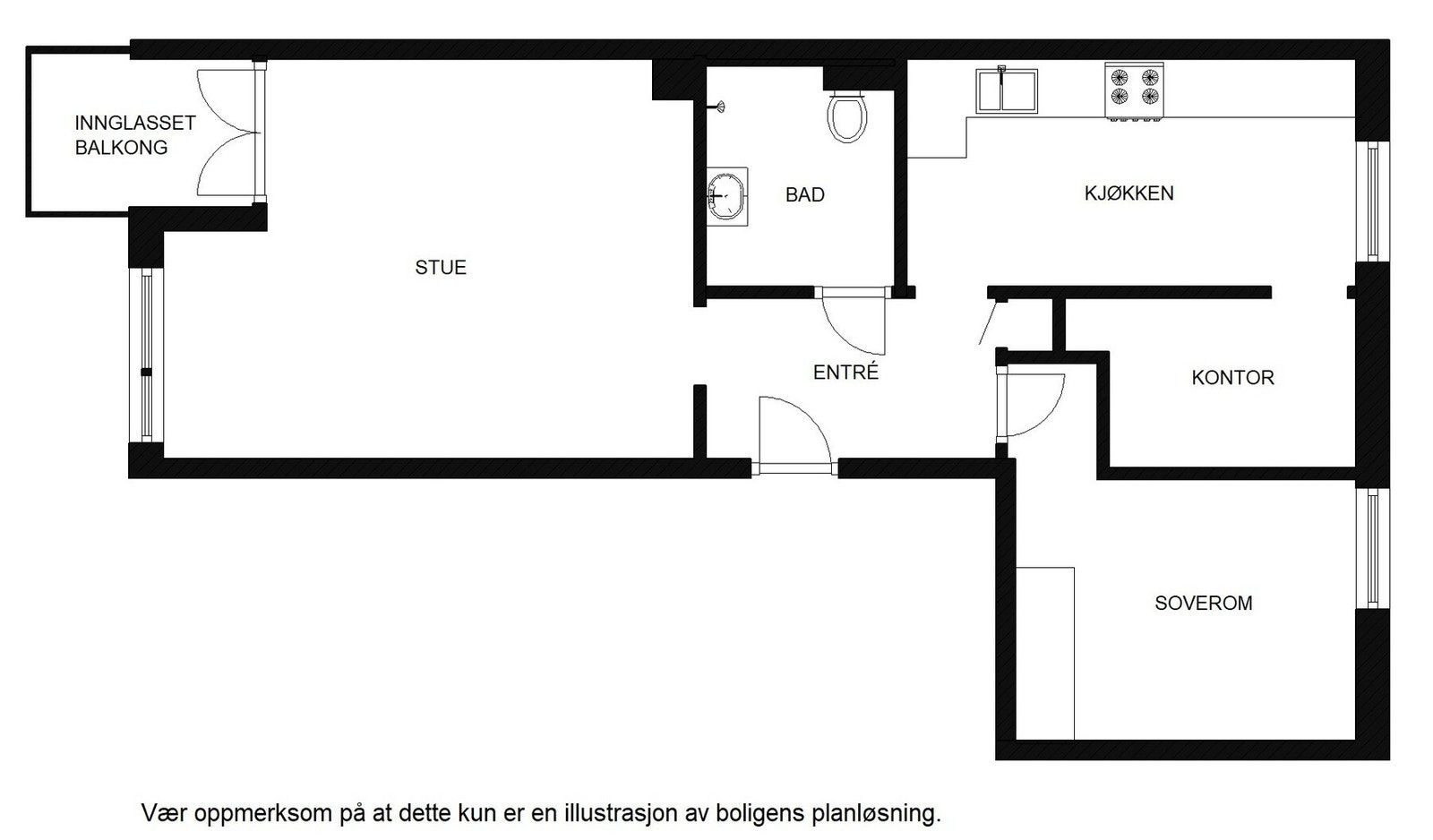 Planskisse. I tillegg medfølger kjellerbod på ca. 2,6 m². Galleribilde