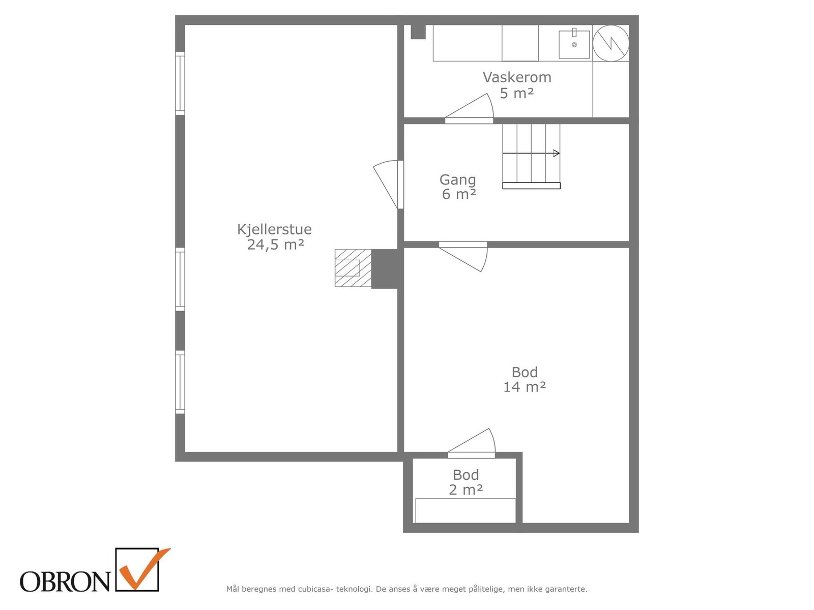 Planskisse kjeller. Galleribilde