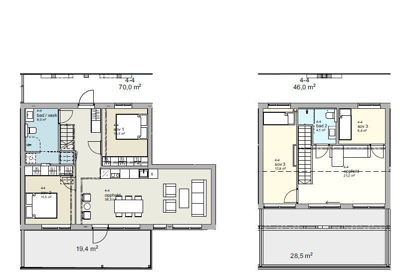 Planskisse for leilighet 4-4. Galleribilde