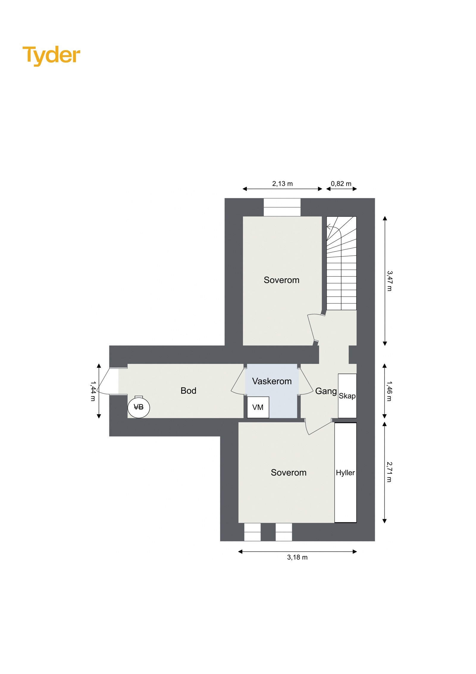 Plantegning underetasje. Galleribilde