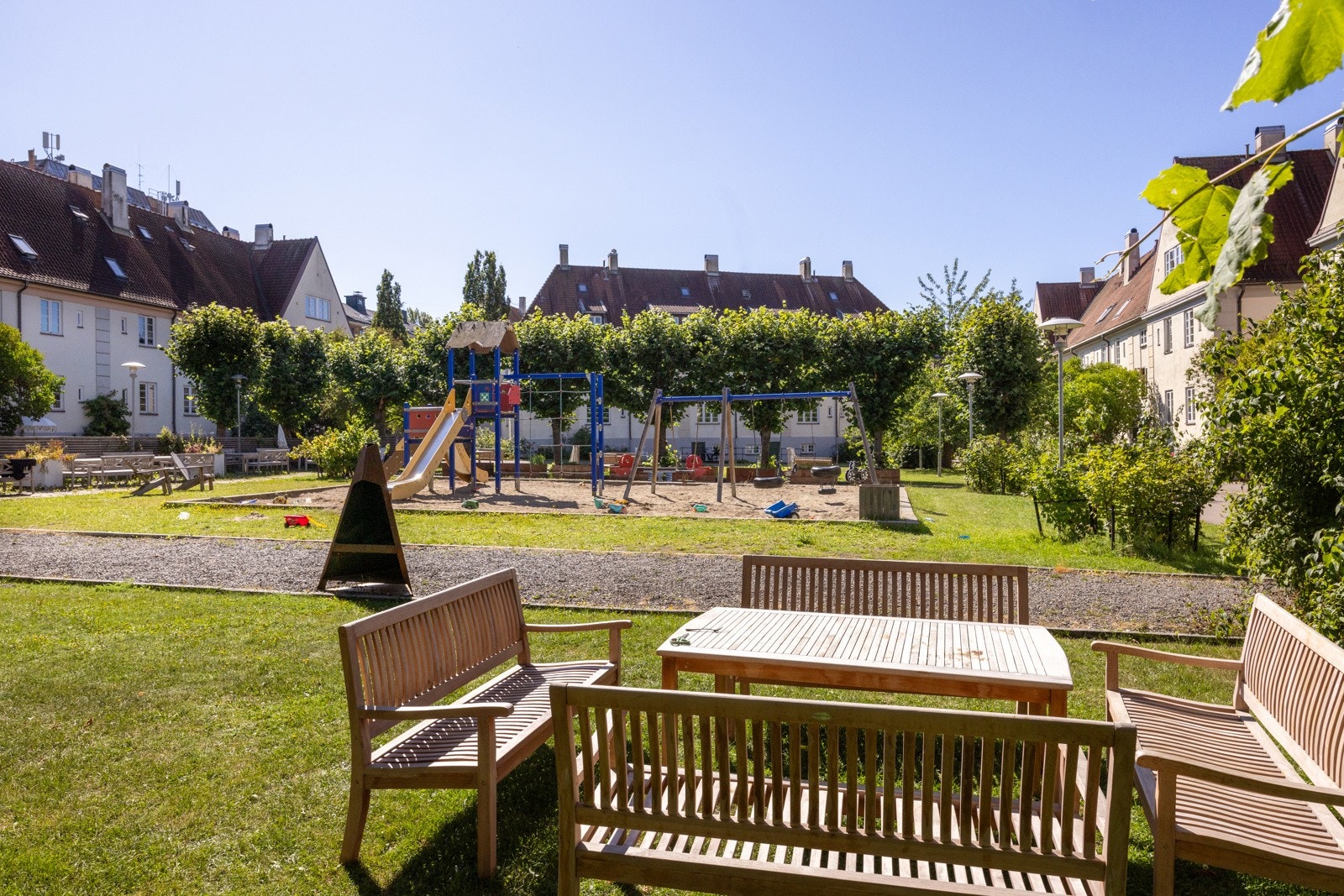 Her nytes varme sommerdager til stor glede for beboere i Lindern Hageby. Galleribilde