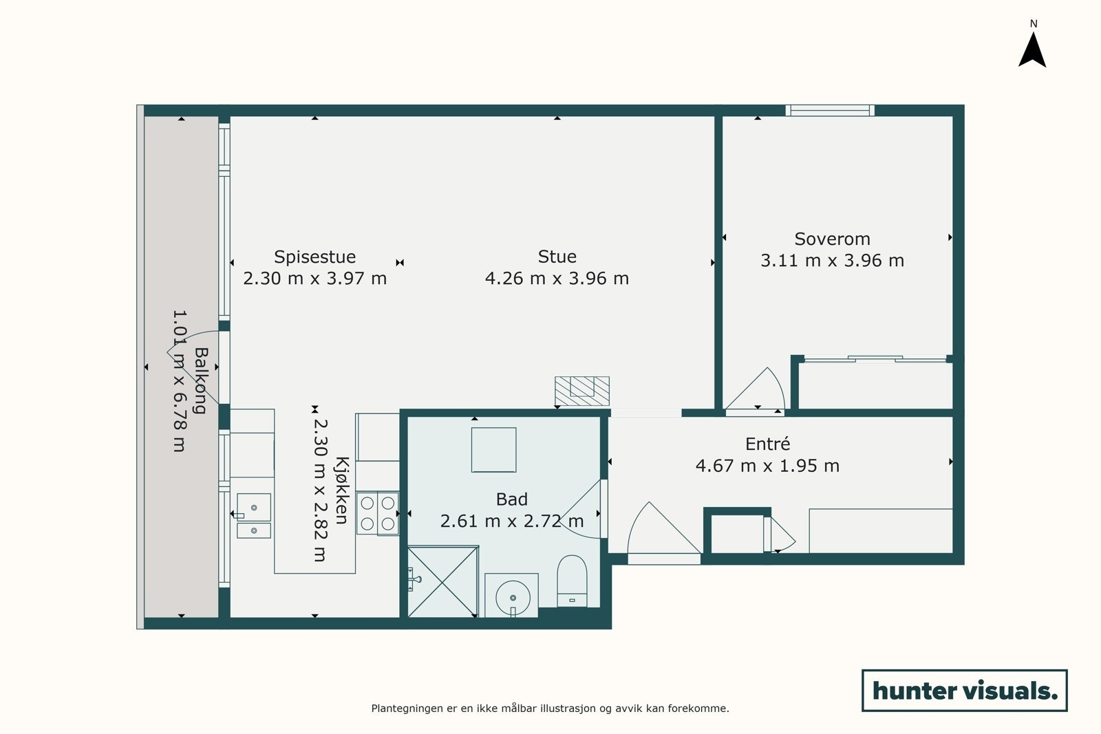Slik ser plantegningen ut. Galleribilde
