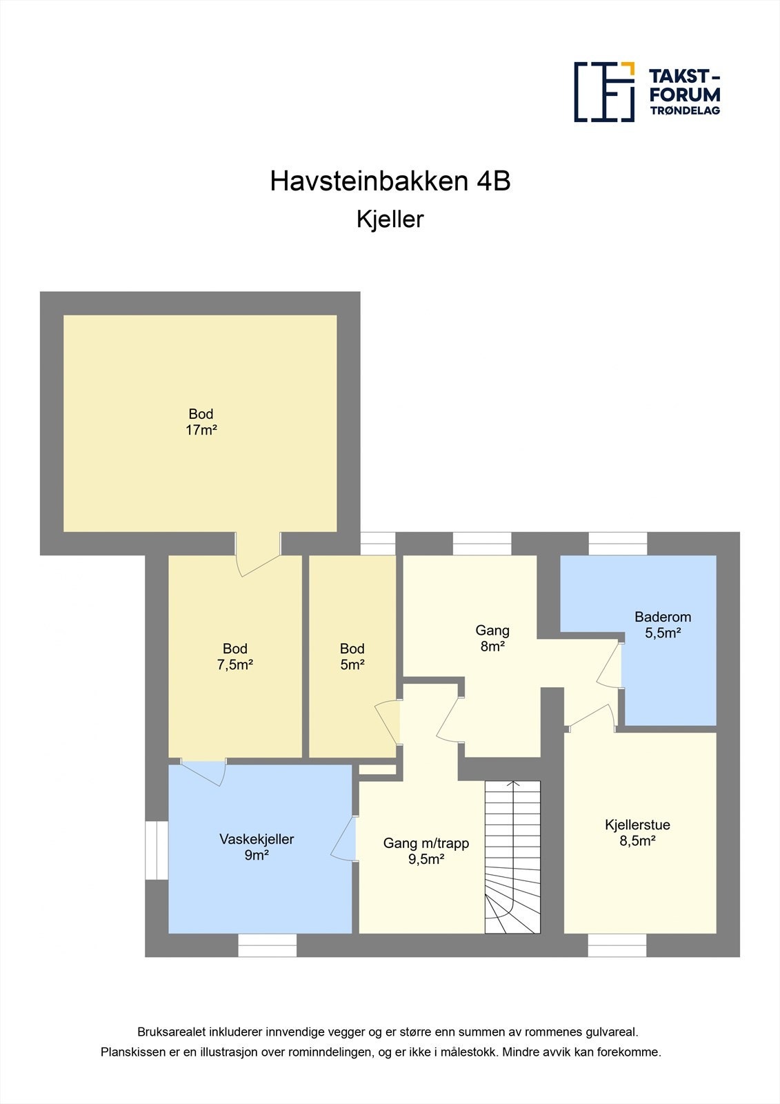 Planskisse kjeller. Galleribilde