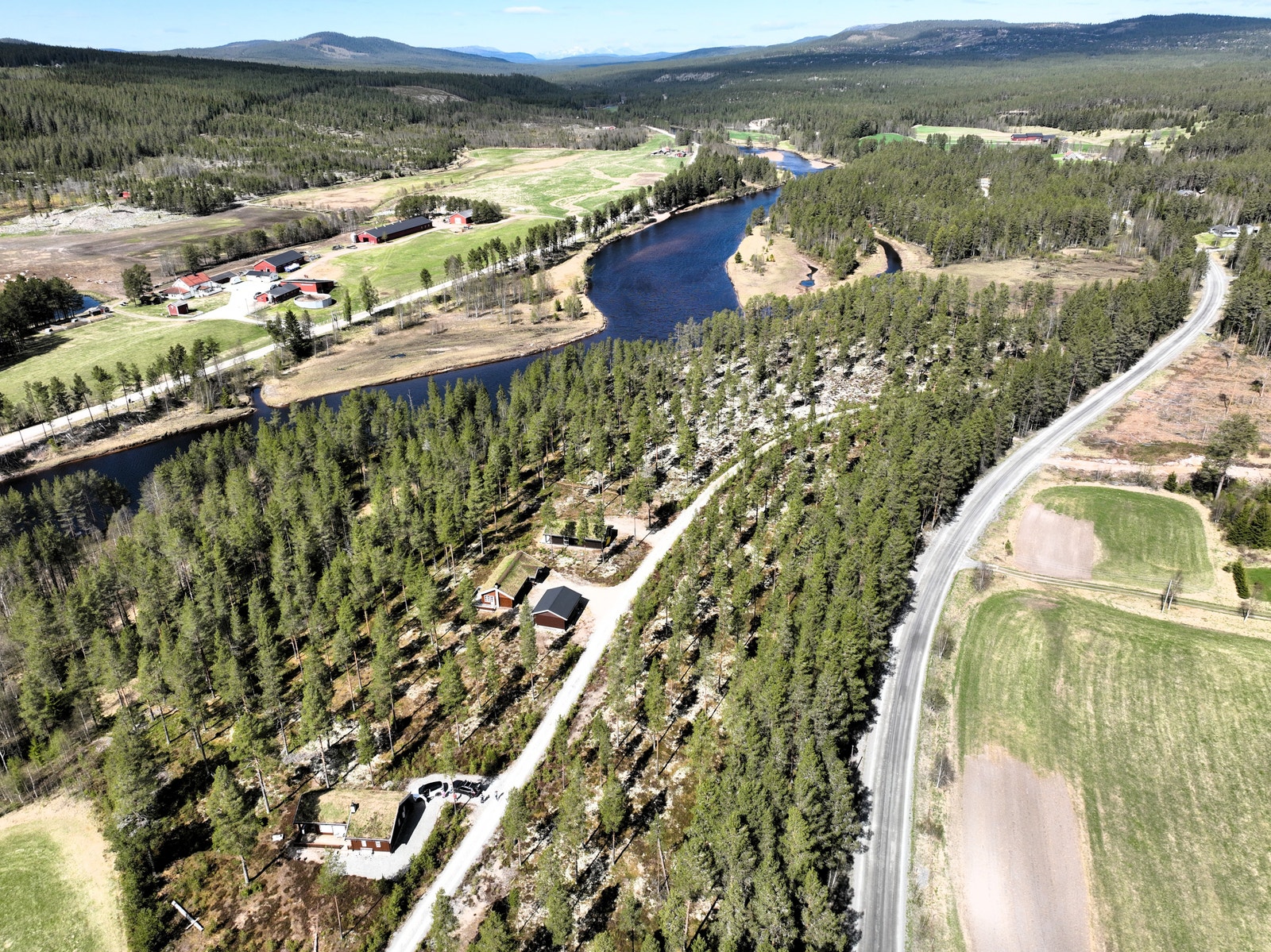 Drone bilde over nedre felt Galleribilde