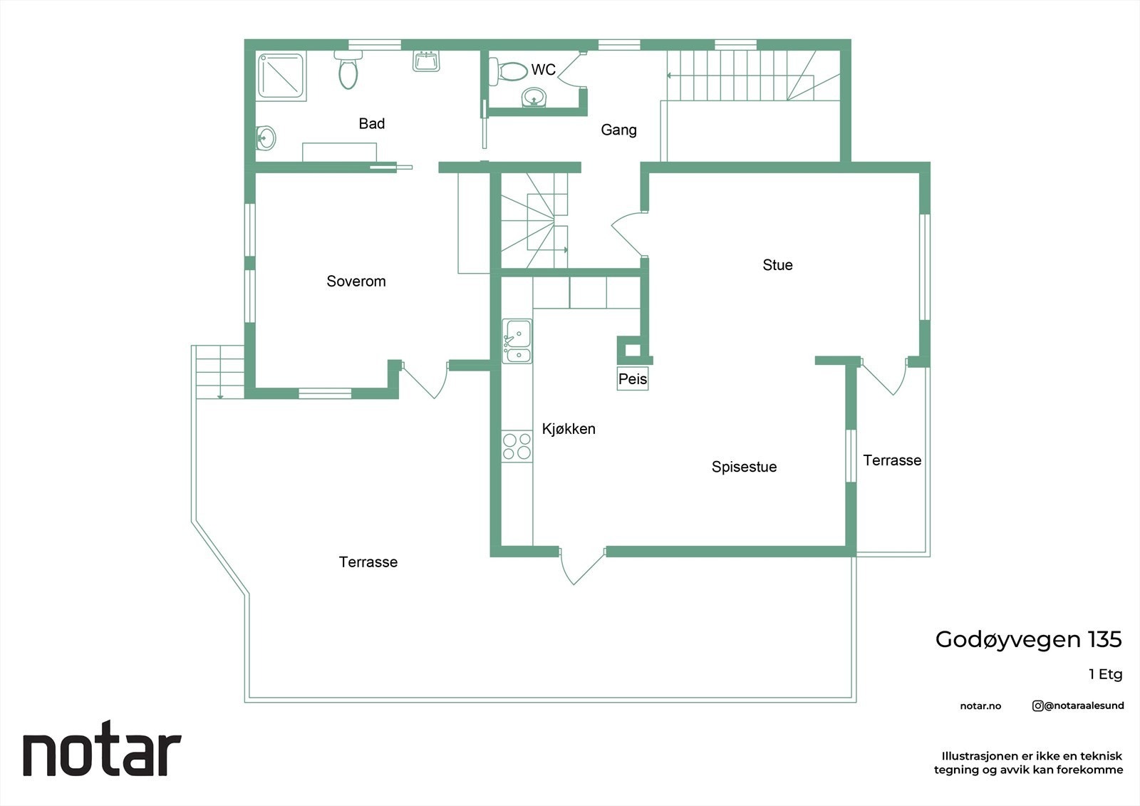 Planskisse av hovedetasje Galleribilde