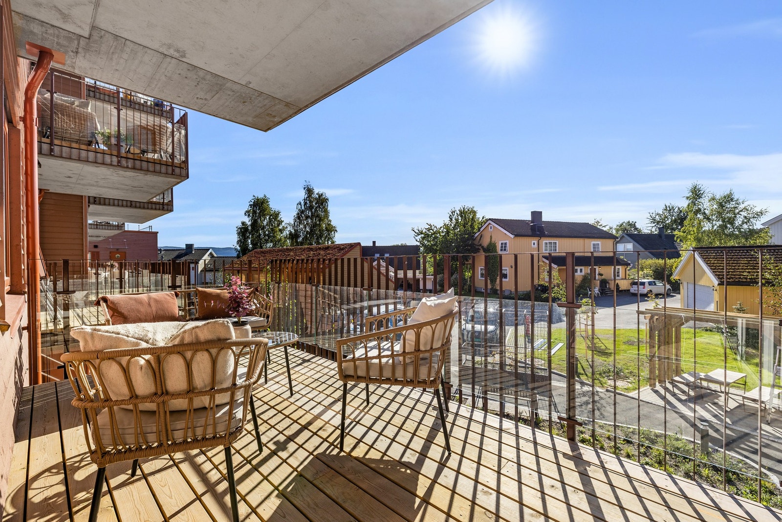 Her er det god plass til sittegruppe. Galleribilde