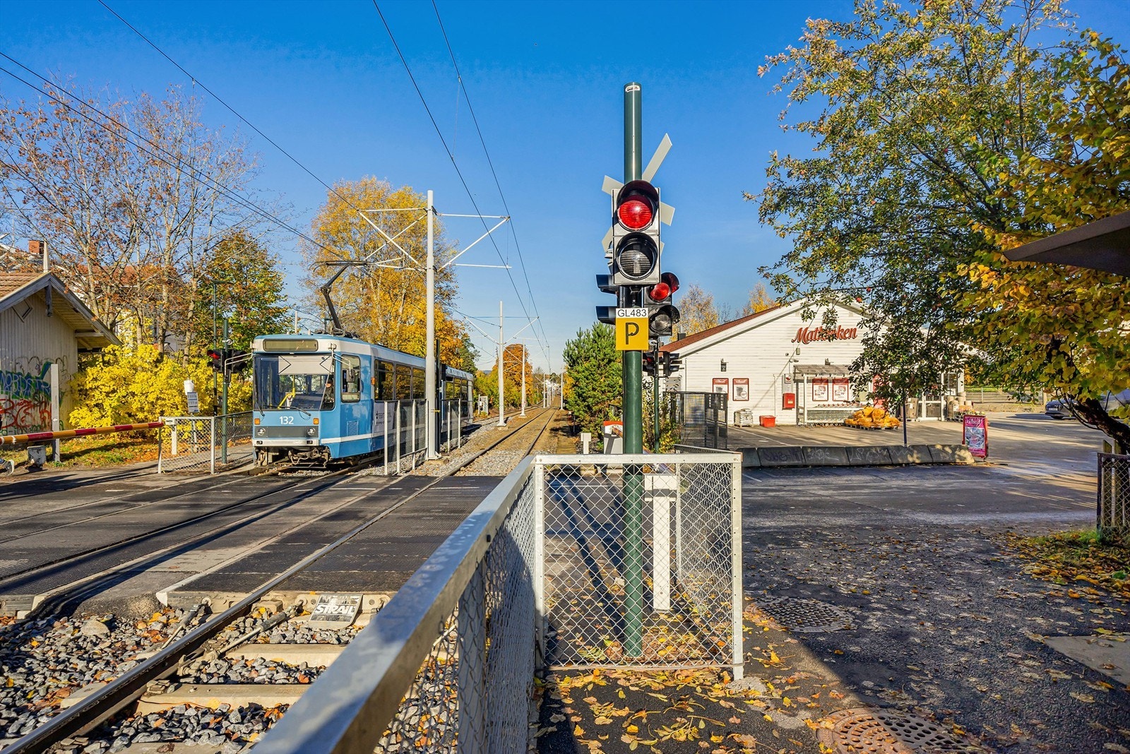 Trikkeholdeplass på Bråten Galleribilde