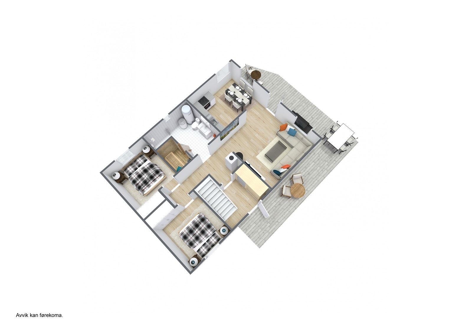 Planteikning 3D - 1. etasje. Galleribilde