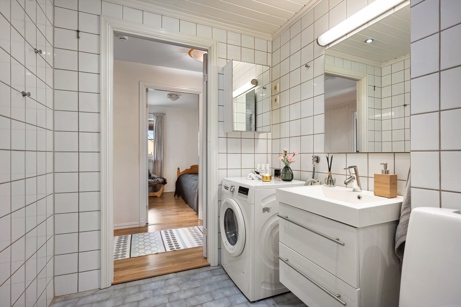 Det er opplegg for vaskemaskin og tørketrommel. Galleribilde