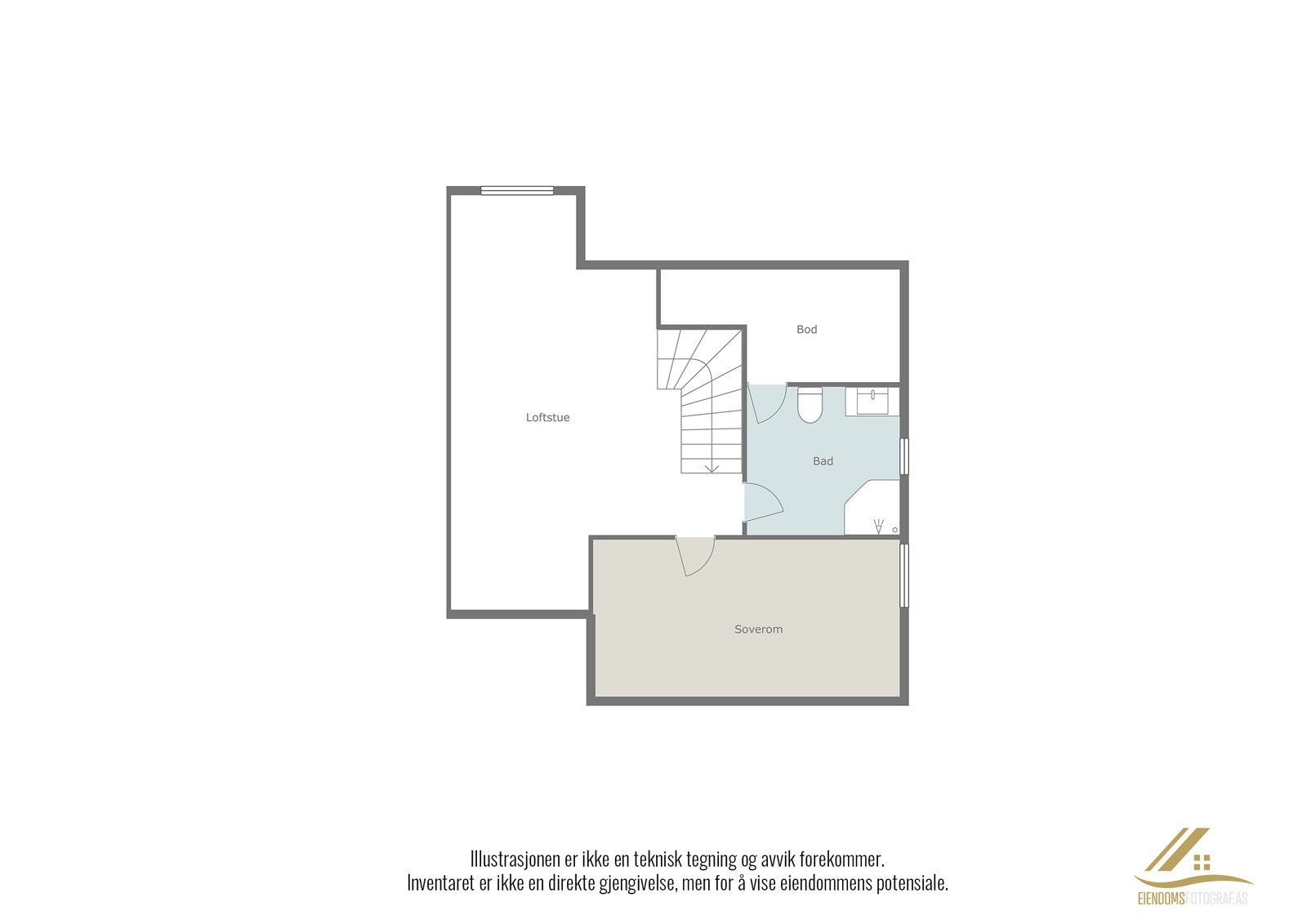 Plantegning loft. Galleribilde