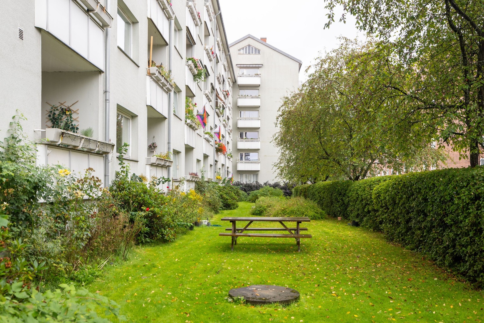 Veldrevet lag med hyggelig felles hage. Galleribilde