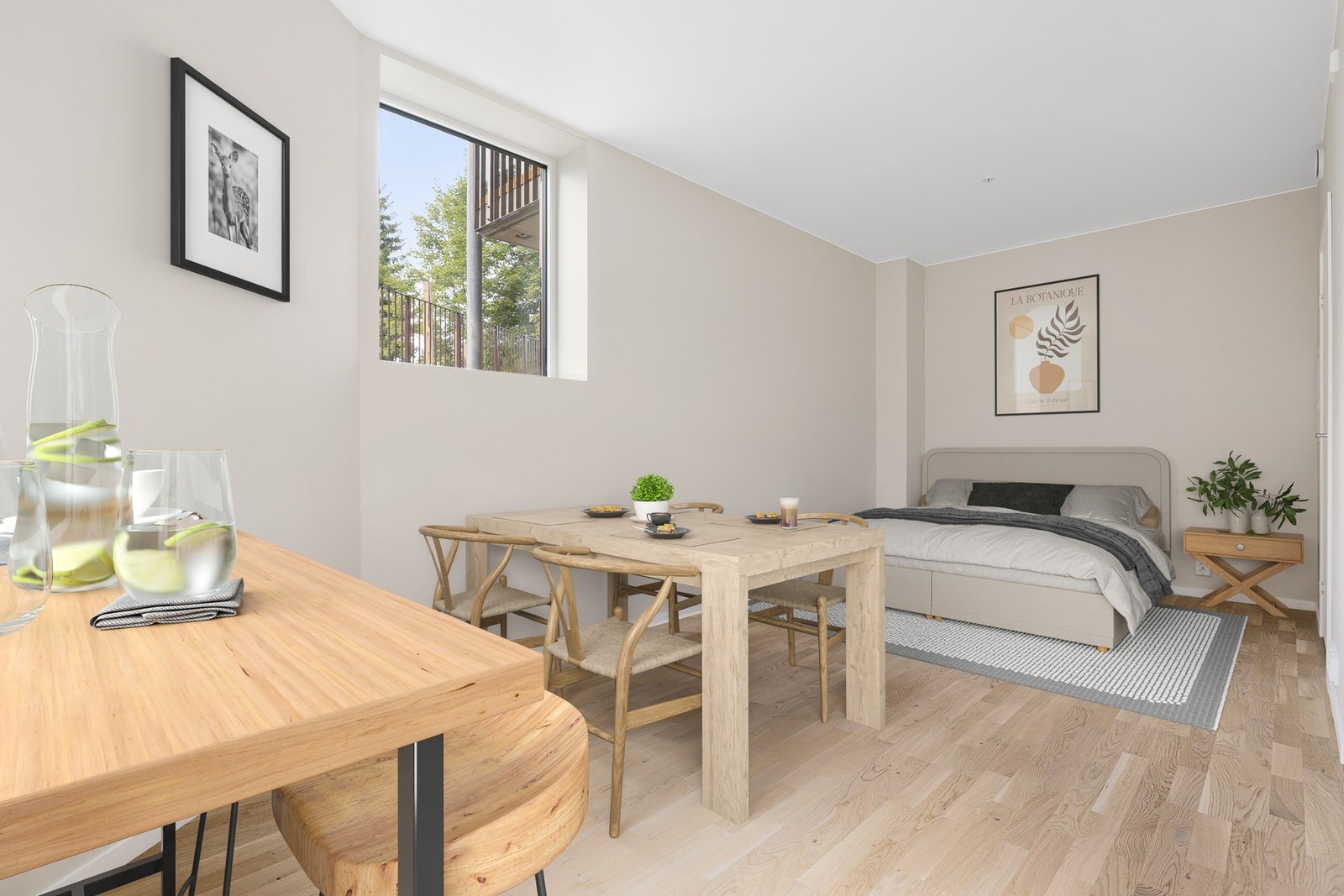 3D-redigert møbler av stue/kjøkken Galleribilde