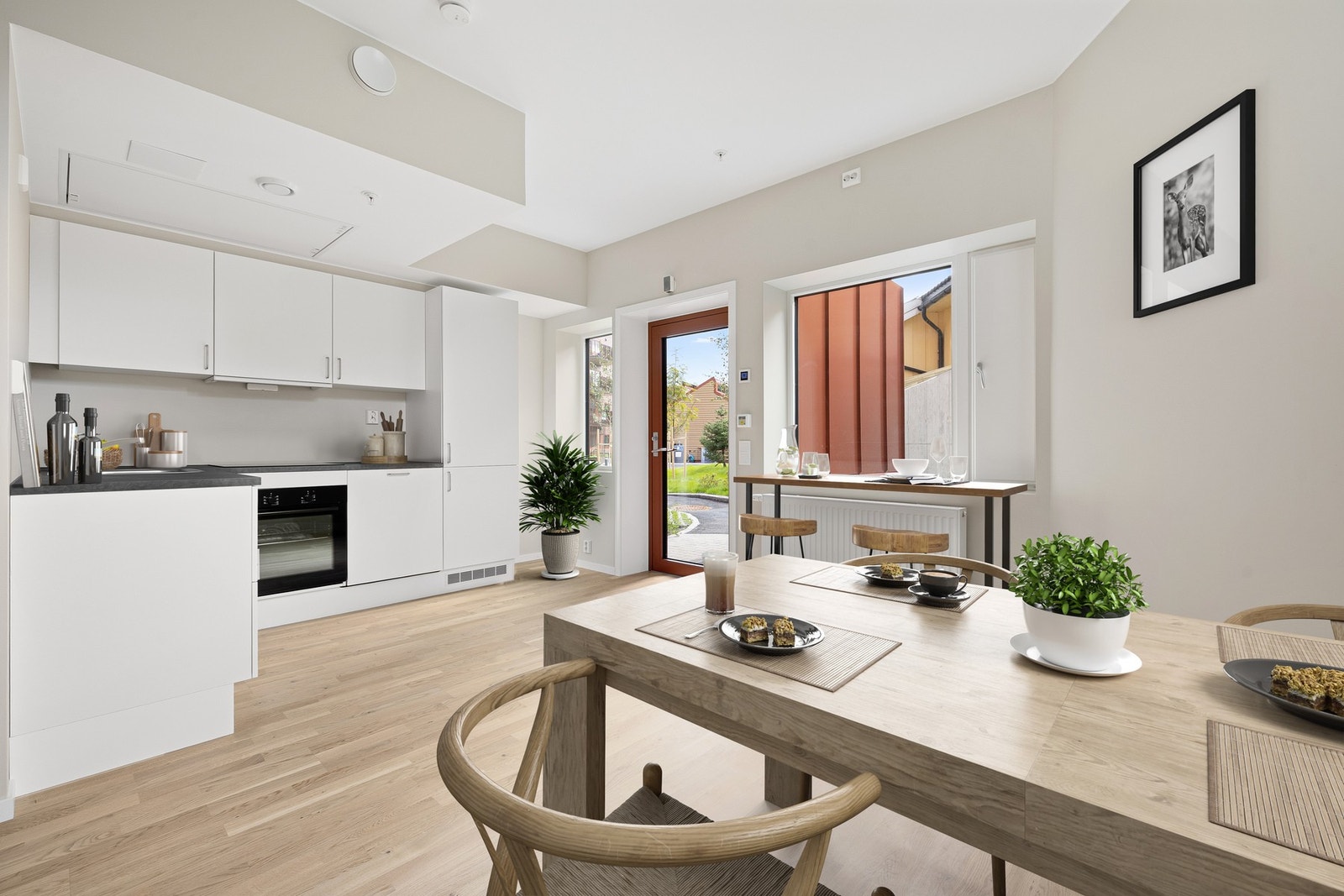 3D-redigert møbler av stue/kjøkken Galleribilde