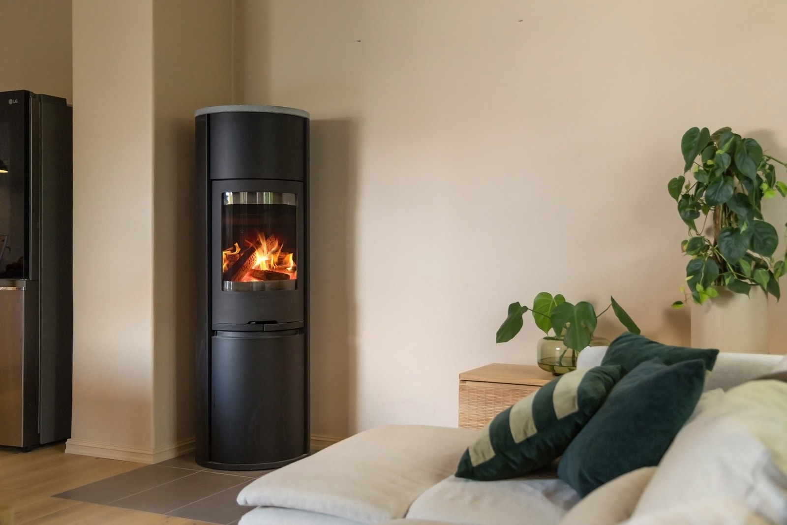 Peisovnen sørger for god oppvarming, spesielt på litt kjøligere kvelder. Galleribilde