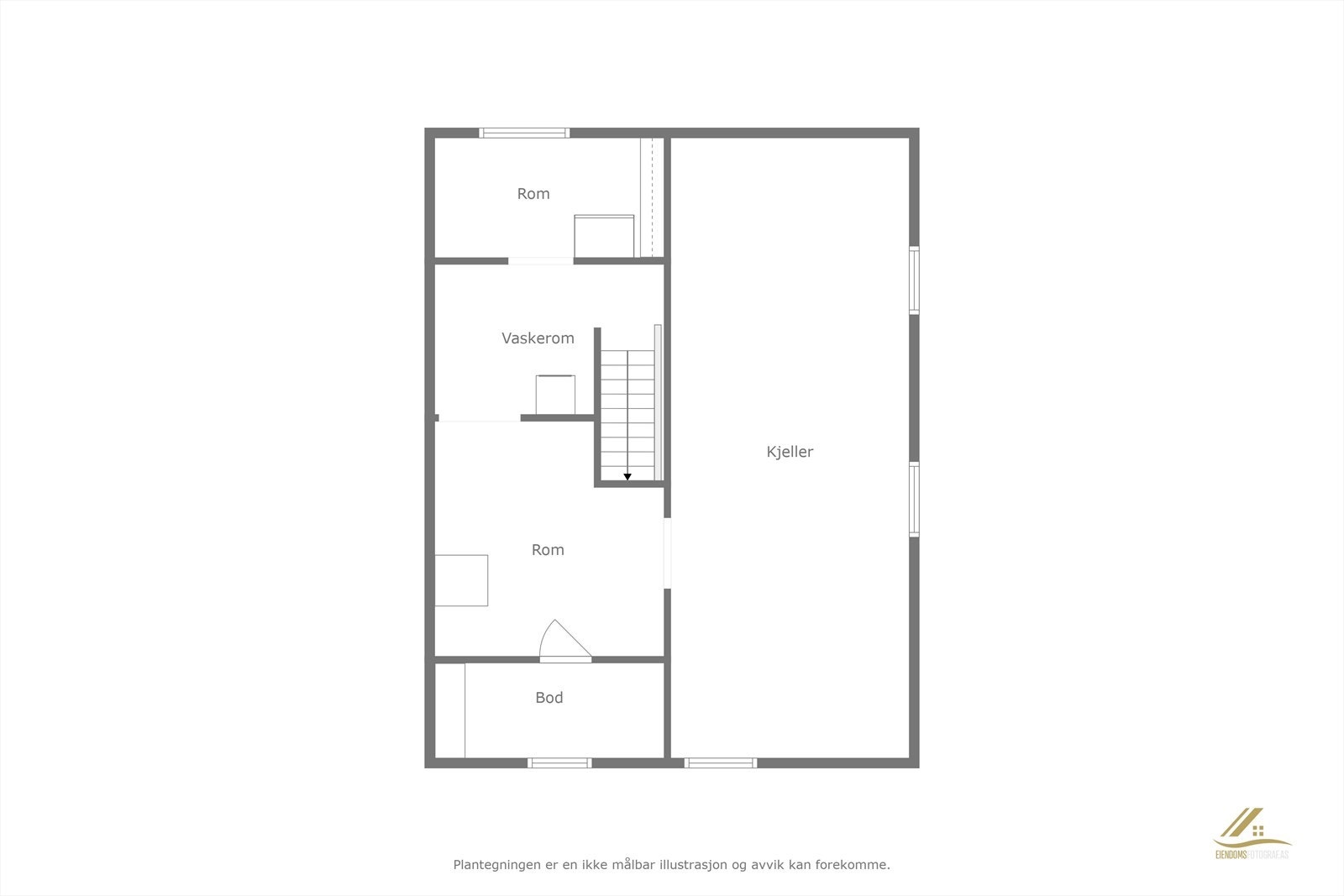 Plantegning kjeller. Galleribilde