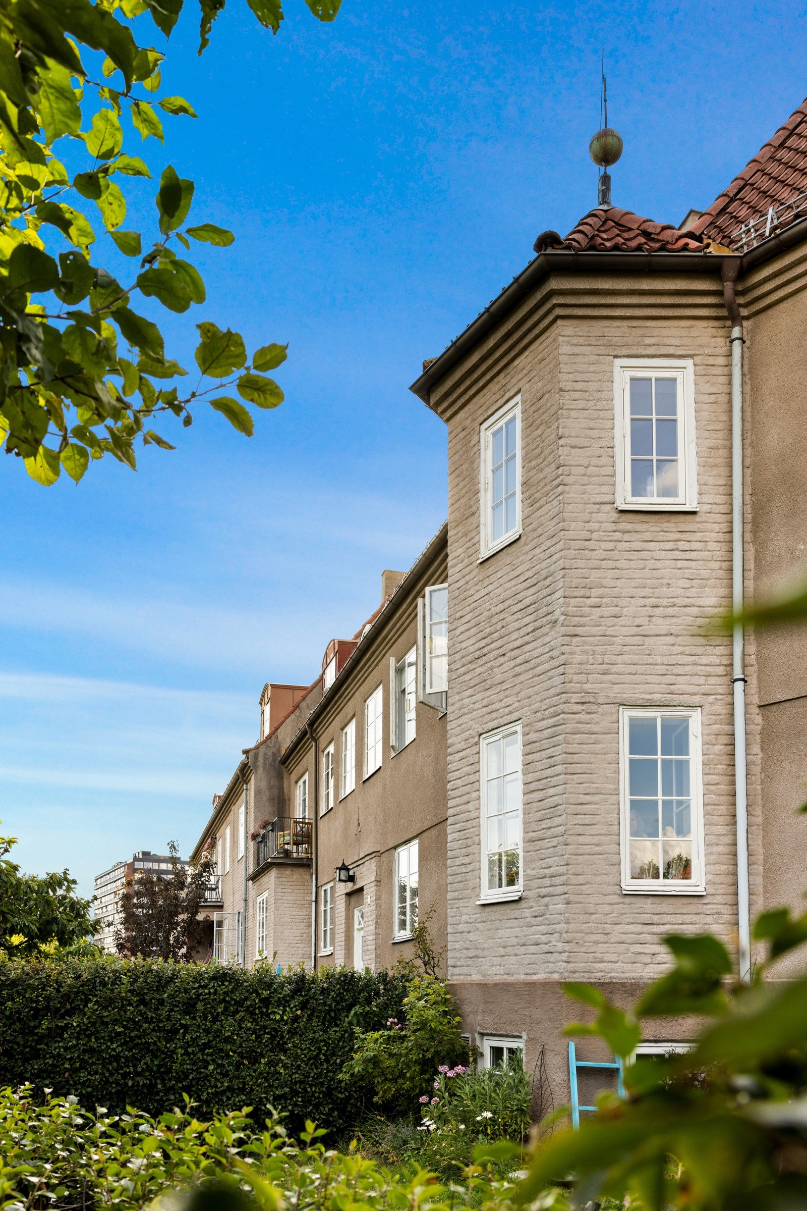 Leiligheten har et karakteristisk rom i tårnet. Galleribilde