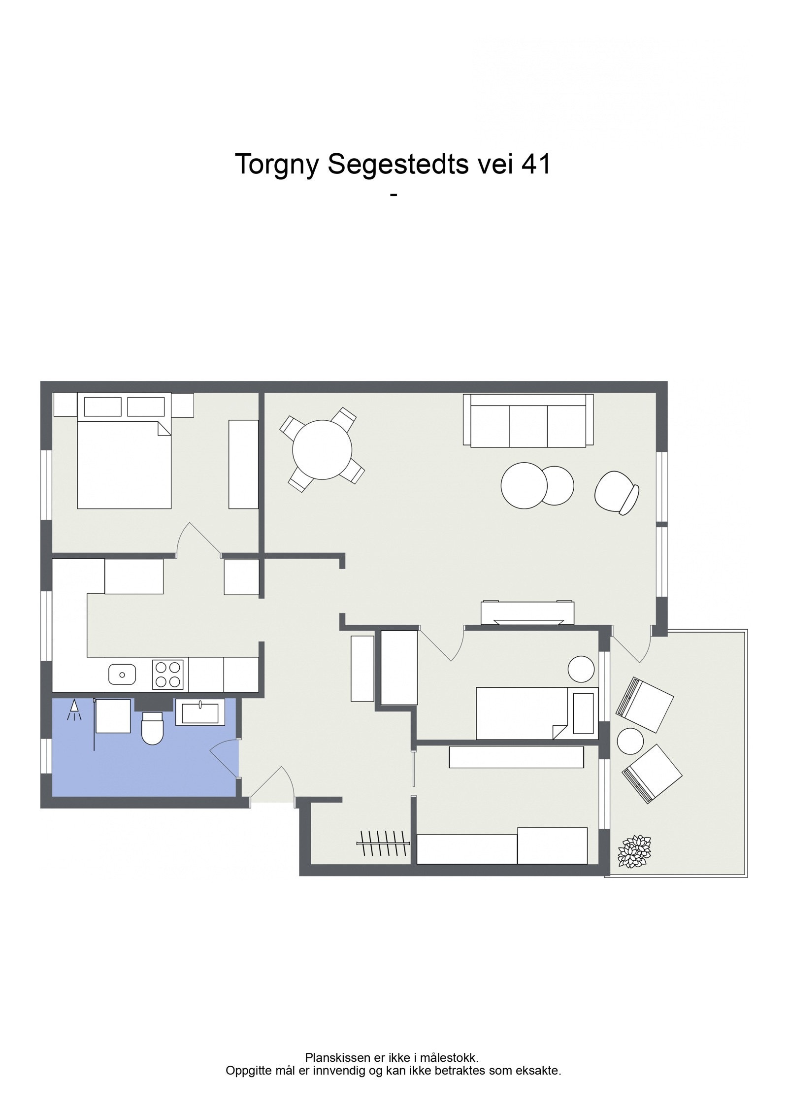 Leiligheten har en svært arealeffektiv planløsning. Galleribilde