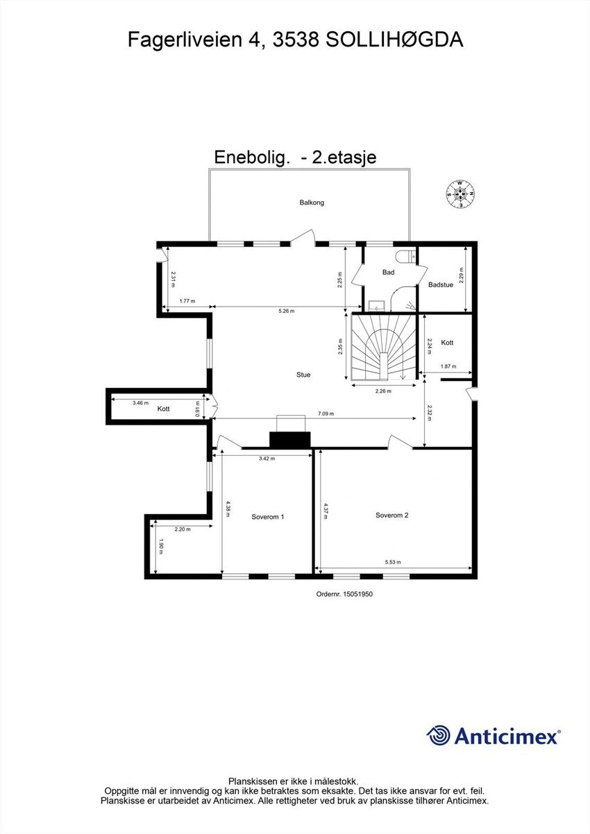 Vi begynner med plantegningen her også. Galleribilde