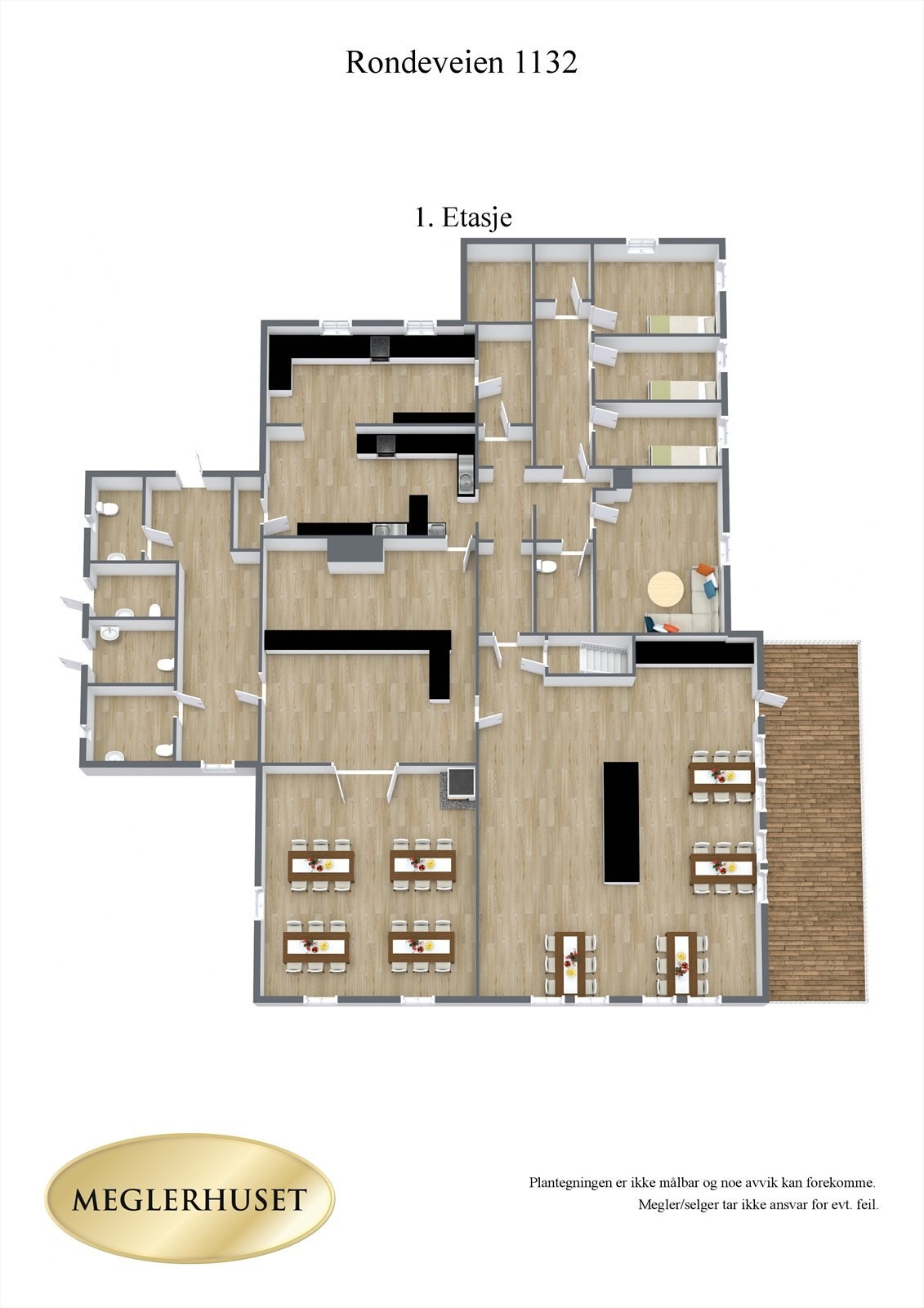 Plantegning 1.etasje 3D. Galleribilde