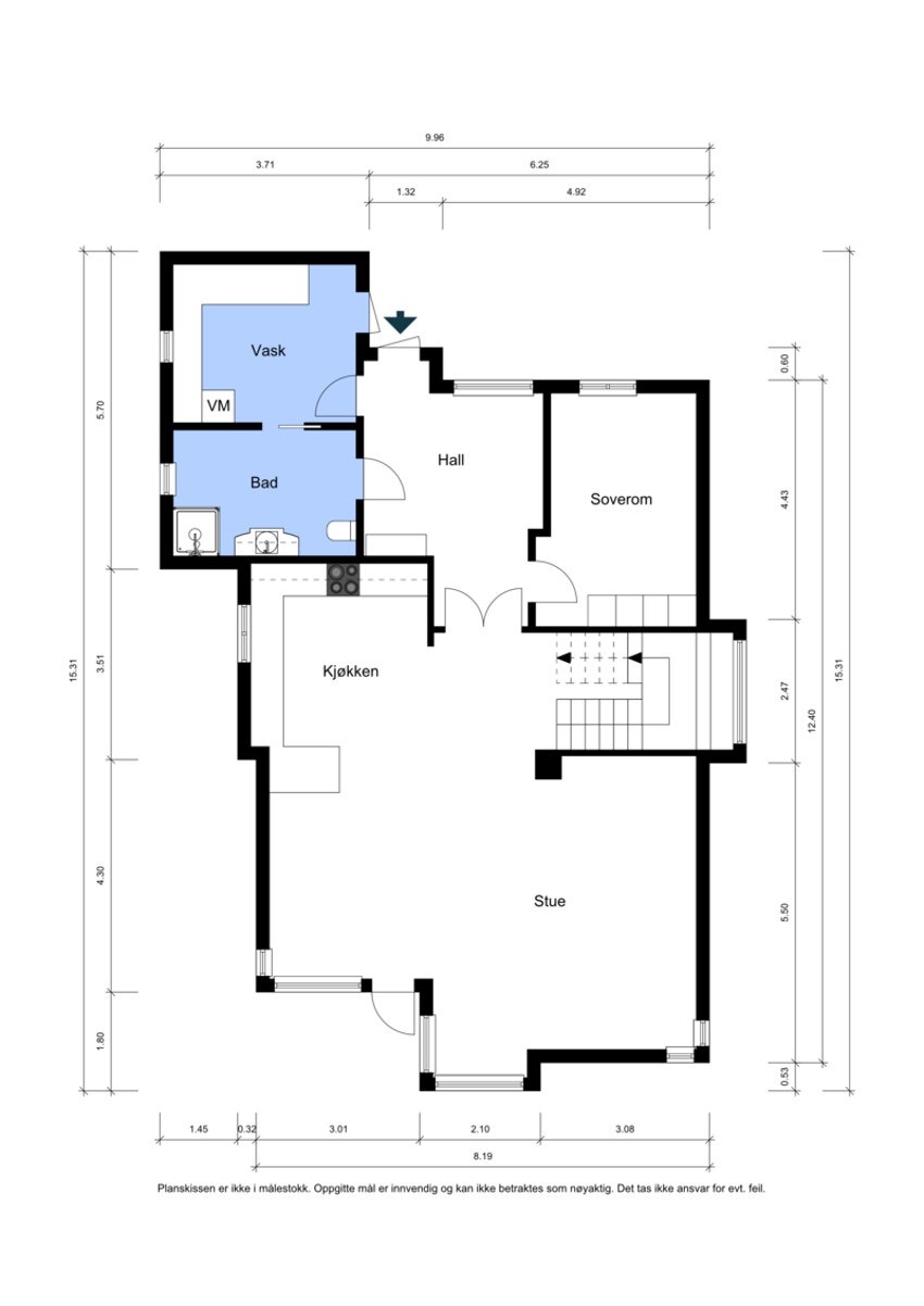 Plantegning hovedetasje Galleribilde