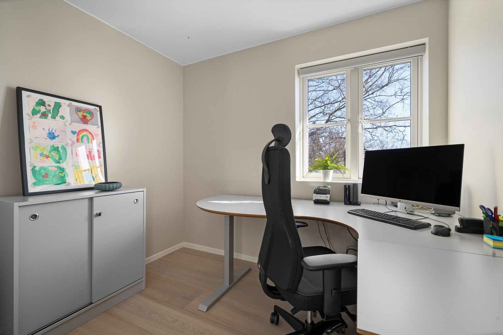 Soverom 2, er i dag innredet som kontor. Galleribilde