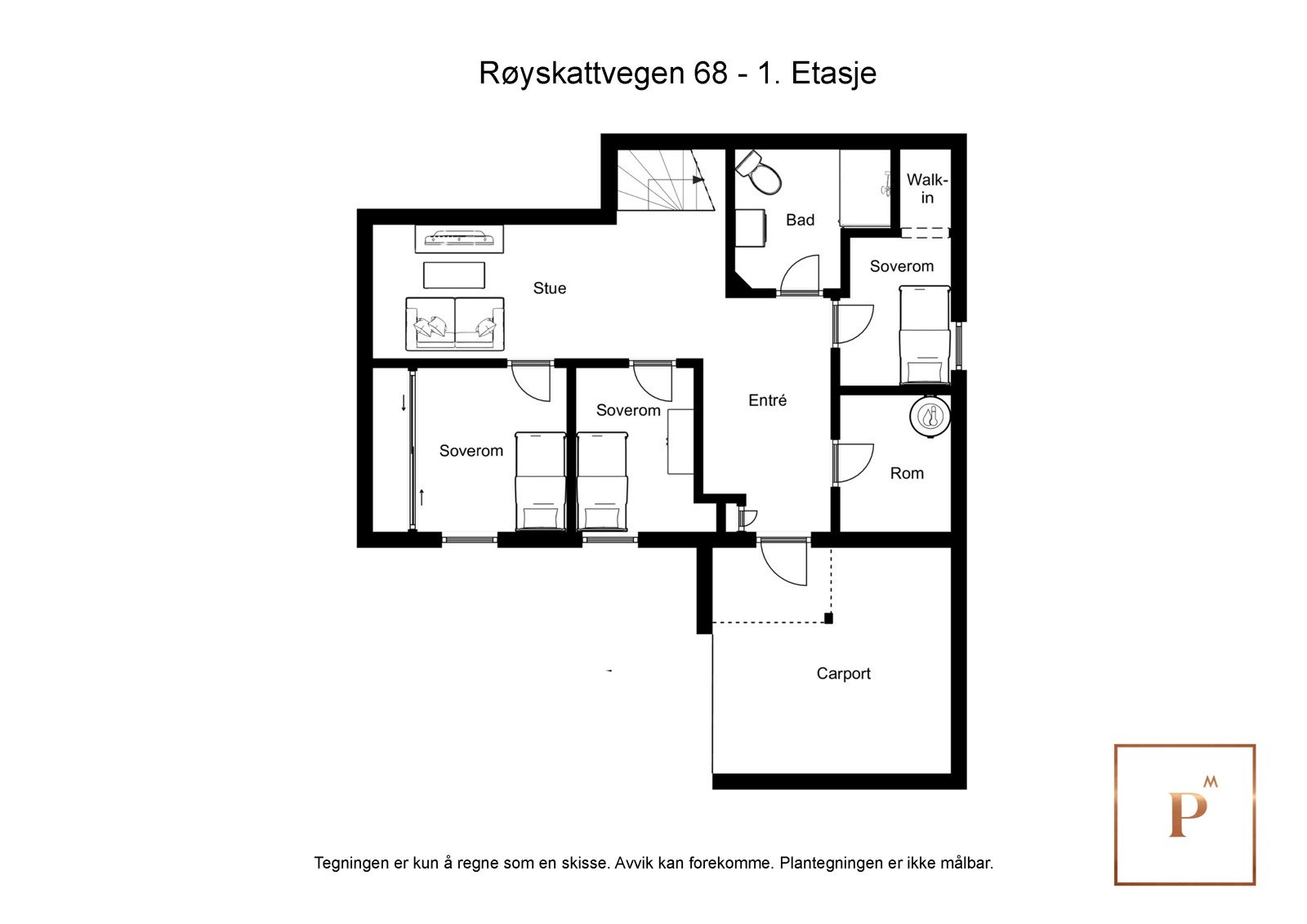 Plantegning 1.etg. Galleribilde