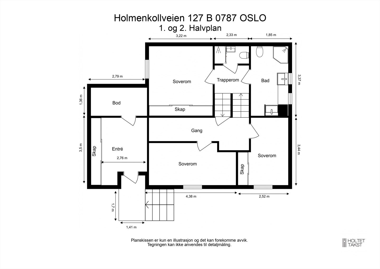 Planskisse 1. og 2. halvplan Galleribilde