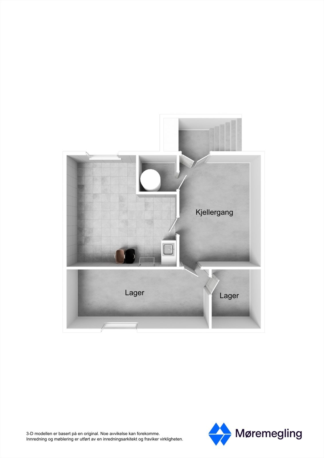 Plantegning kjeller - 3D Galleribilde