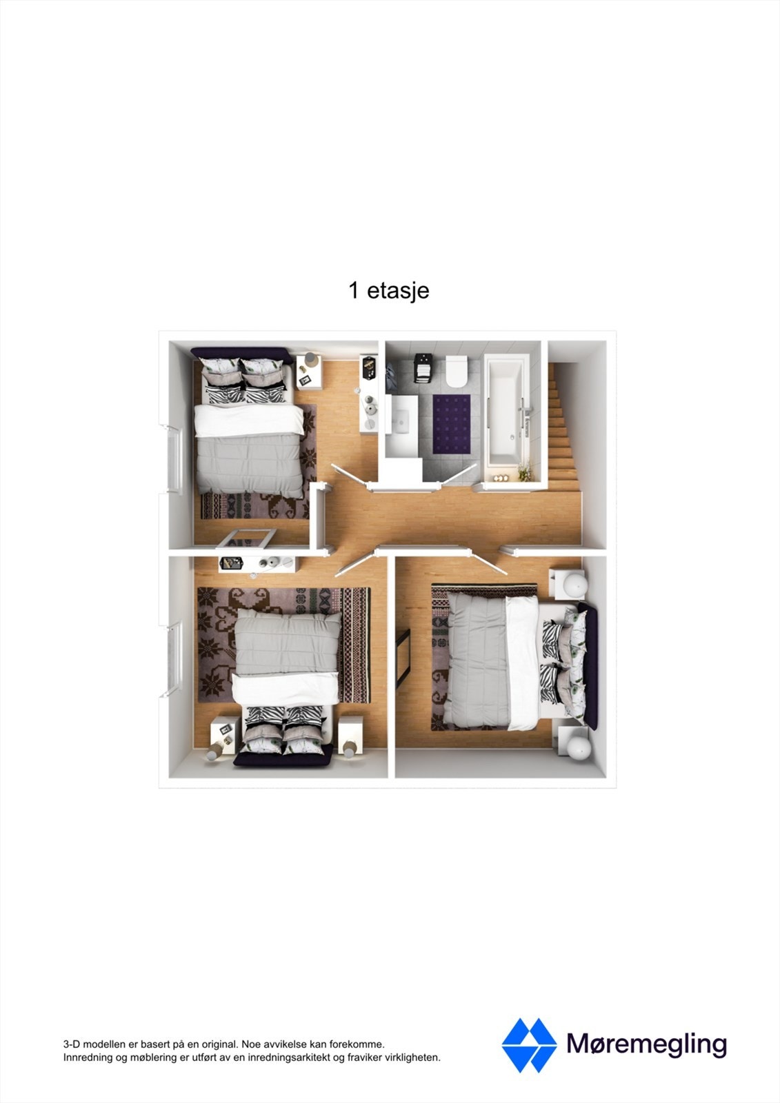 Plantegning loft nr 21 - 3D Galleribilde