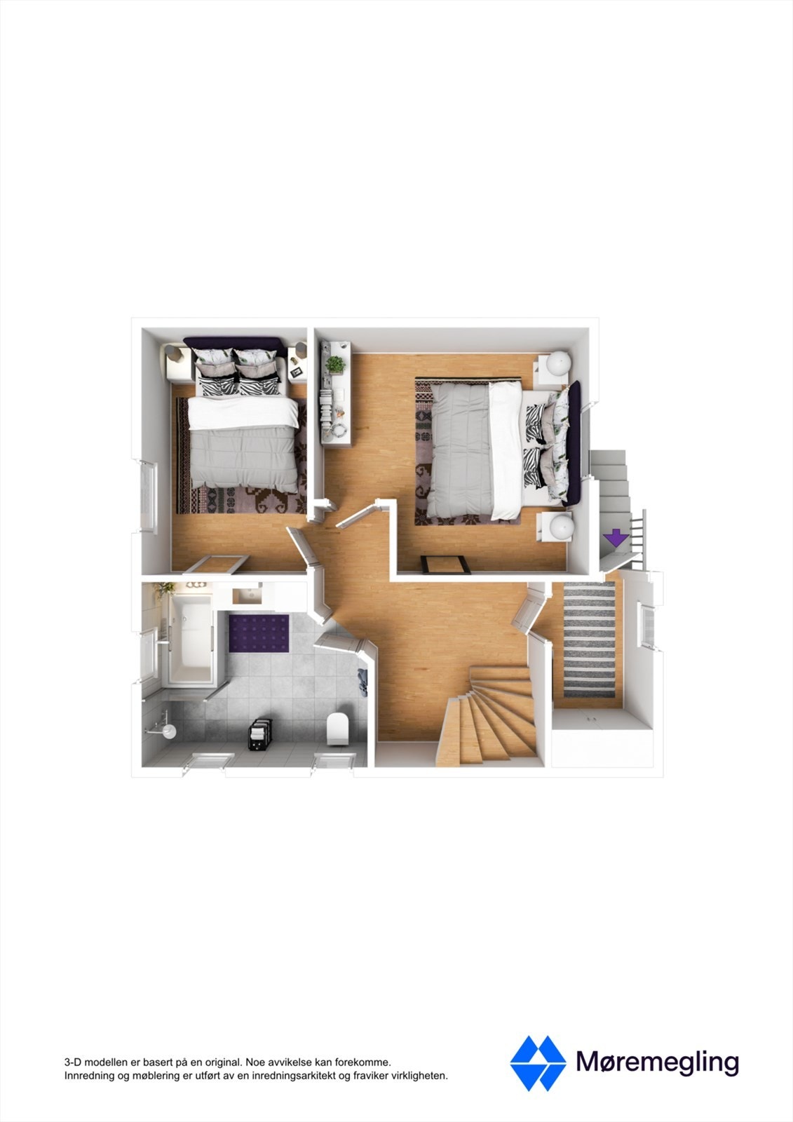 Plantegning 1. etasje nr 19 - 3D Galleribilde