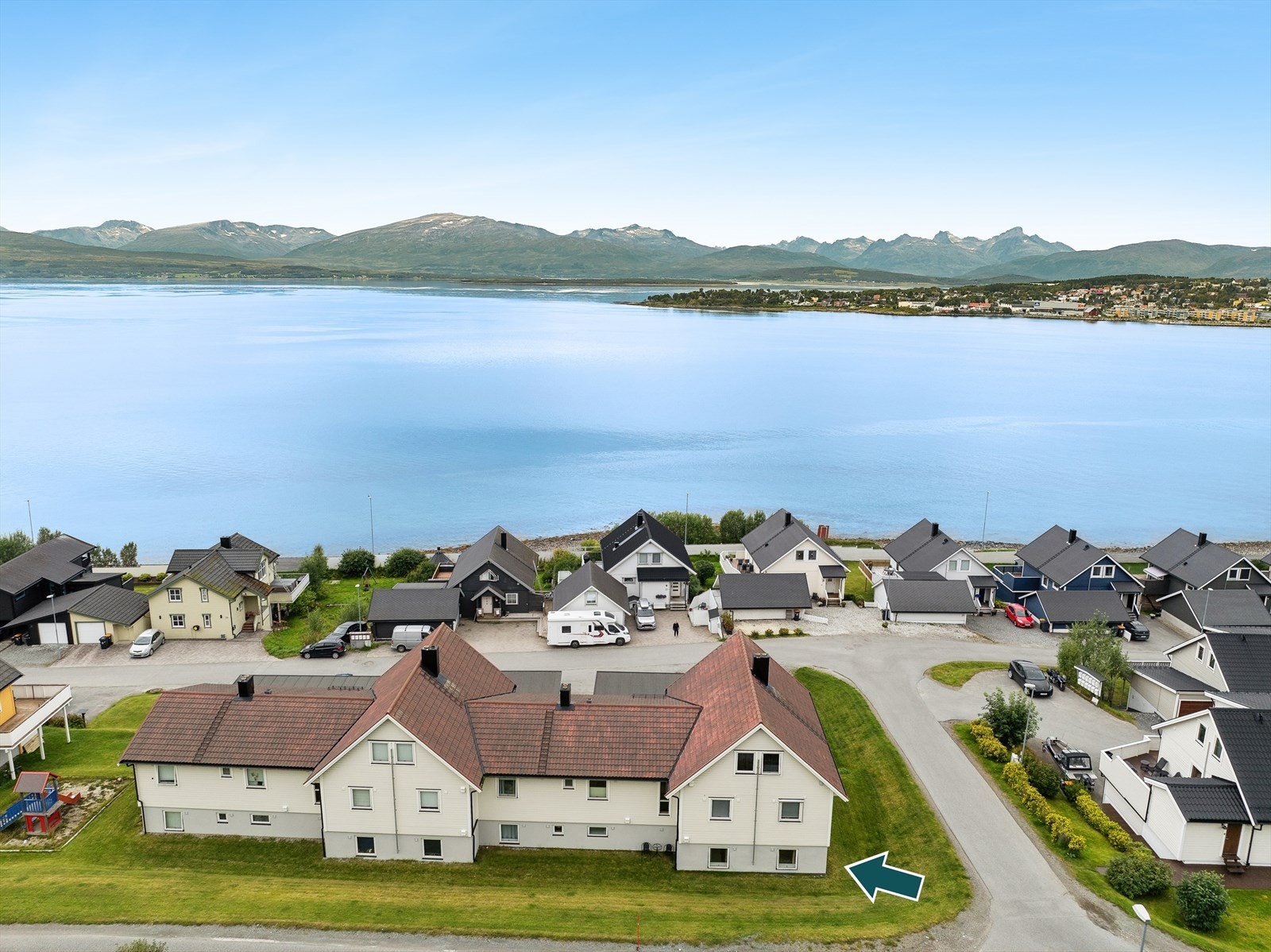 Et rolig område i en gate som er barne- og familievennlig uten gjennomgangstrafikk Galleribilde
