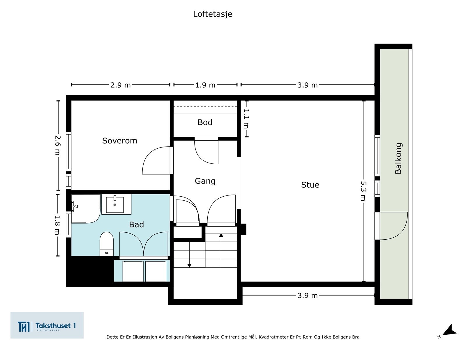 Plantegning - Loft. Galleribilde