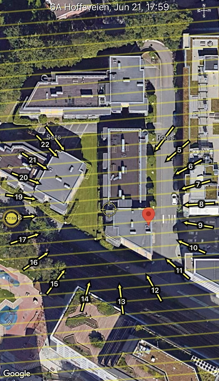 Illustrasjon av solforhold - juli. Galleribilde