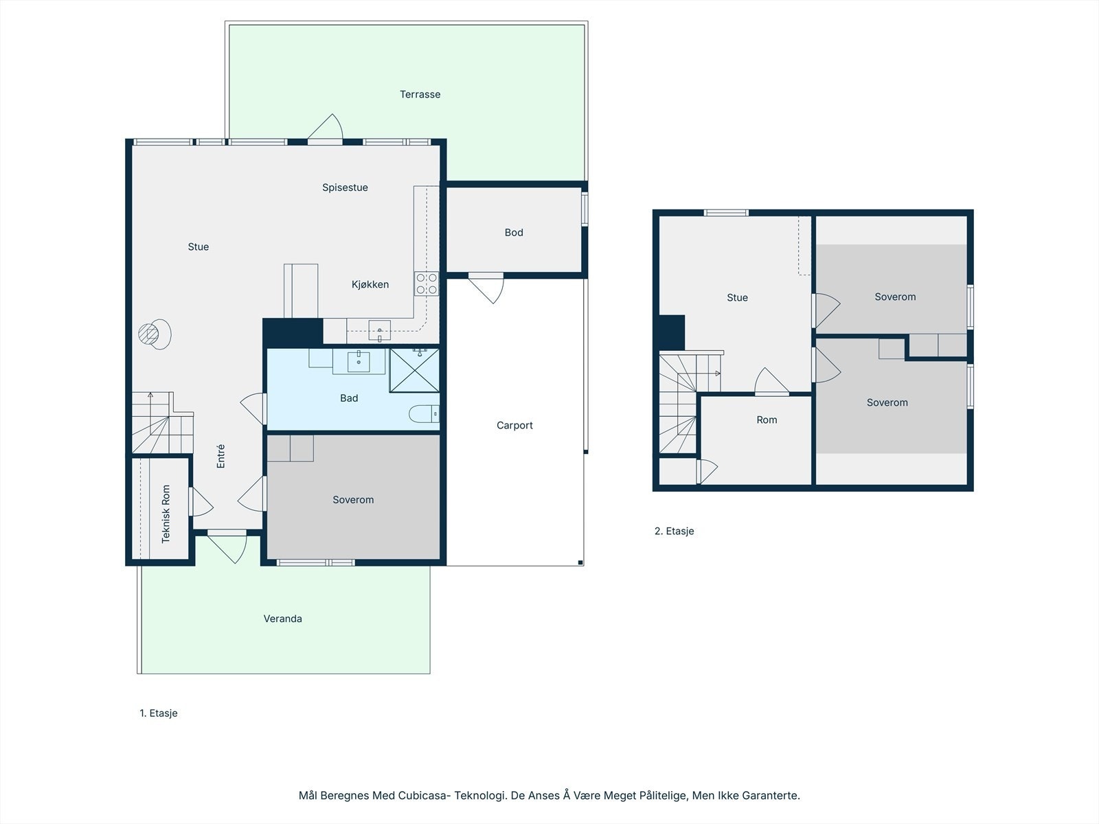 Plantegning for begge etasjer. Galleribilde