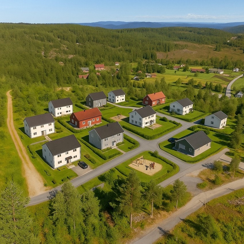 NB! Dette er et AI-generert illustrasjonsbilde og må ikke anses som endelig eller bindende.Illustrasjonen er utarbeidet kun til inspirasjons- og visualiseringsformål. Antall enheter, størrelse, plassering er ikke korrekte. Galleribilde