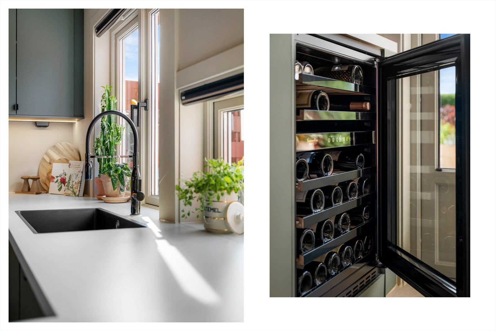 Med et integrert vinskap på kjøkkenet har du alltid enkel tilgang til favorittvinene dine. Galleribilde